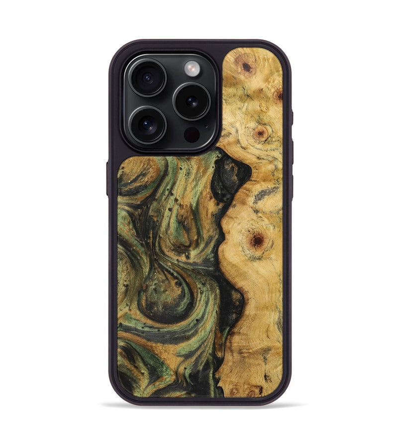 iPhone 15 Pro Wood Phone Case - Mattie (Green, 723765)