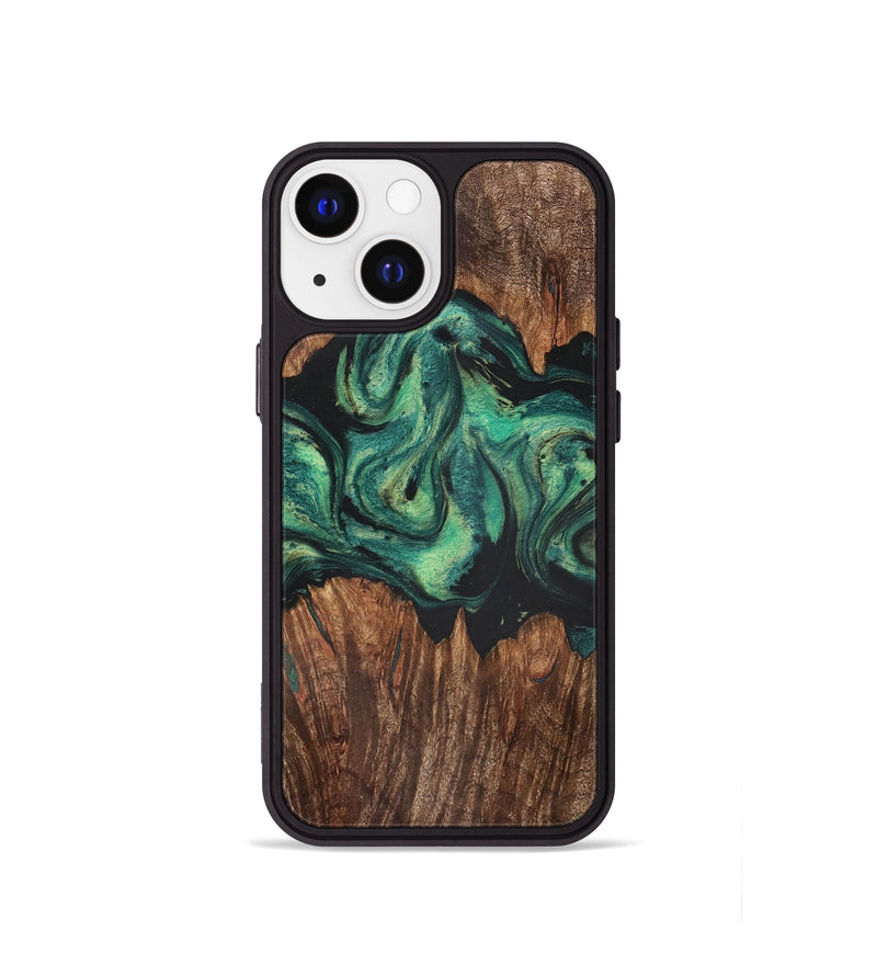 iPhone 13 mini Wood Phone Case - August (Green, 723770)