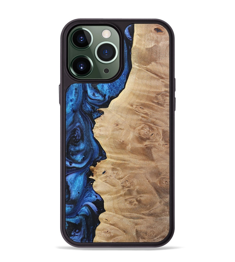 iPhone 13 Pro Max Wood Phone Case - Shari (Blue, 723871)