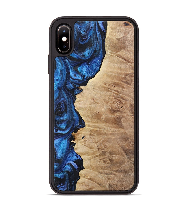 iPhone Xs Max Wood Phone Case - Shari (Blue, 723871)