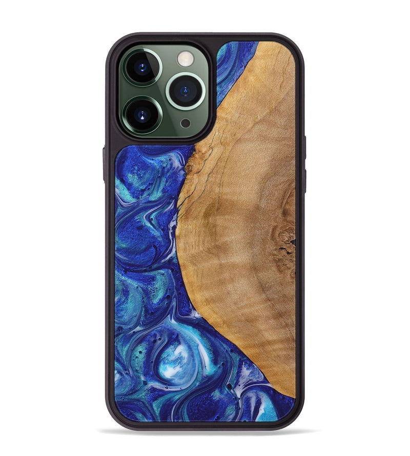 iPhone 13 Pro Max Wood Phone Case - Ross (Blue, 723882)