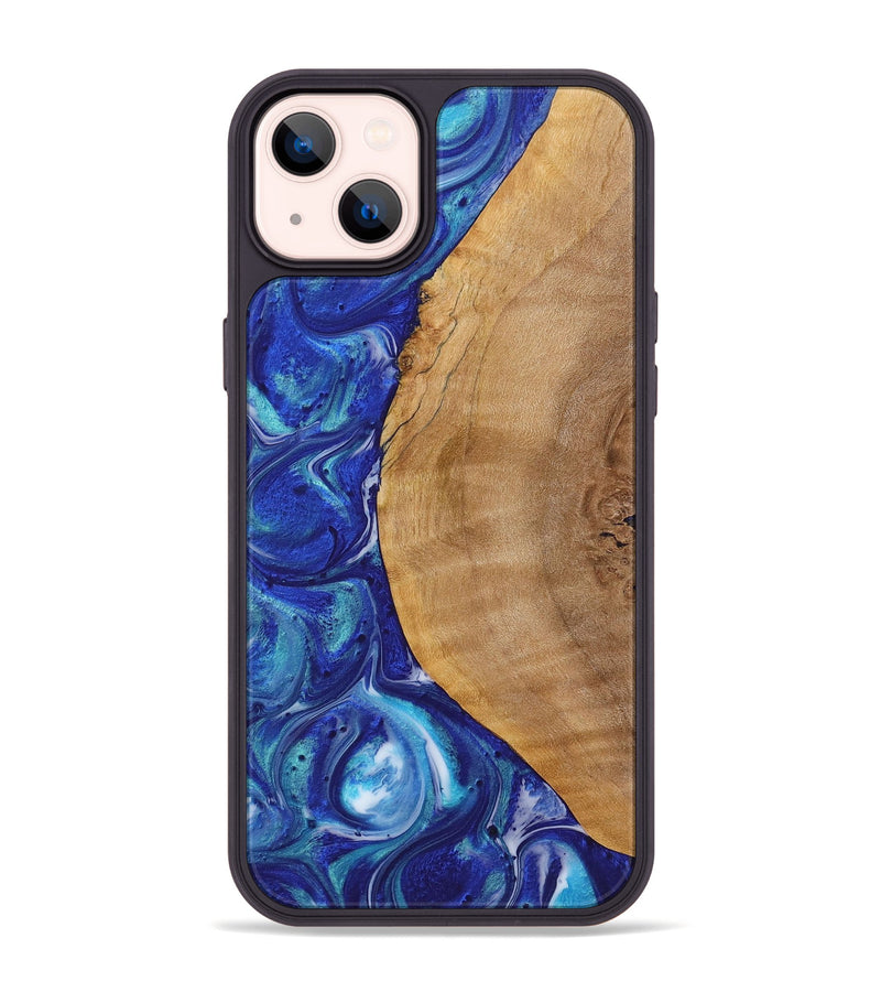 iPhone 14 Plus Wood Phone Case - Ross (Blue, 723882)