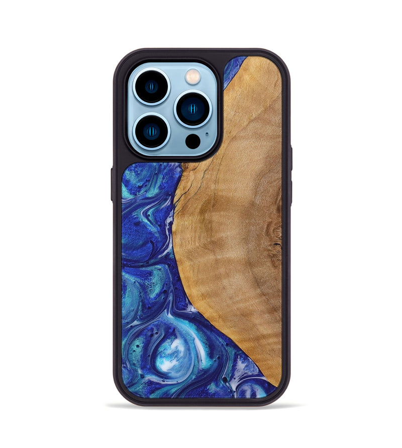 iPhone 14 Pro Wood Phone Case - Ross (Blue, 723882)