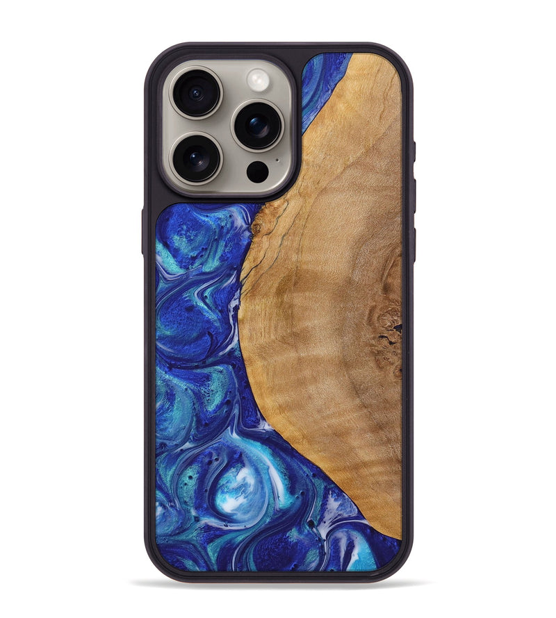 iPhone 15 Pro Max Wood Phone Case - Ross (Blue, 723882)