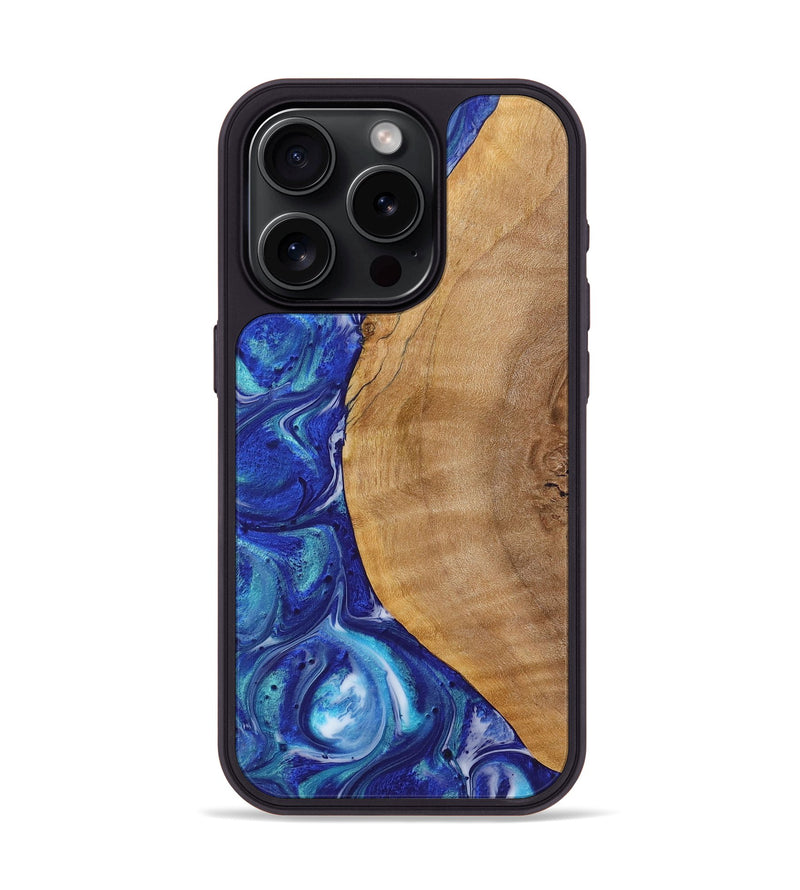 iPhone 15 Pro Wood Phone Case - Ross (Blue, 723882)