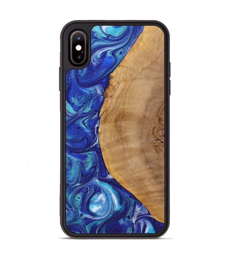 iPhone Xs Max Wood Phone Case - Ross (Blue, 723882)