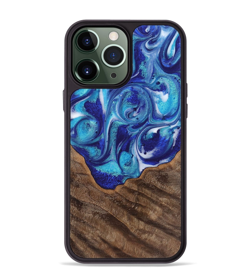 iPhone 13 Pro Max Wood Phone Case - Gage (Blue, 723883)