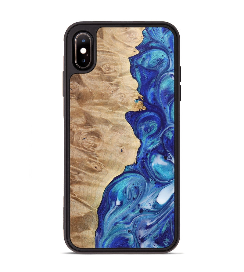 iPhone Xs Max Wood Phone Case - Amir (Blue, 723890)