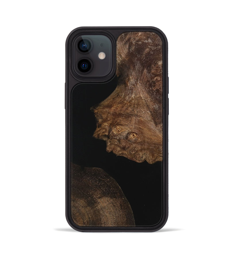 iPhone 12 Wood Phone Case - Nathan (Pure Black, 723919)