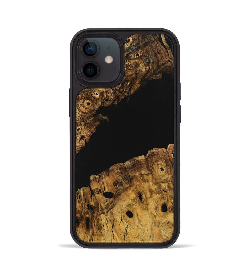 iPhone 12 Wood Phone Case - Christopher (Pure Black, 723920)