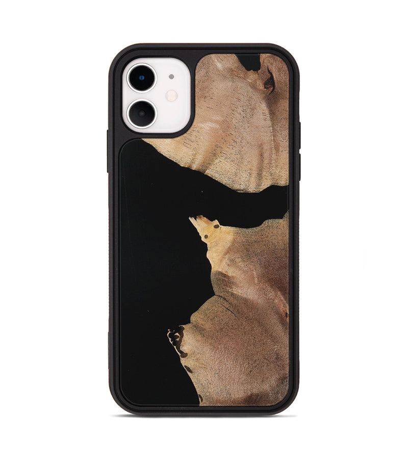 iPhone 11 Wood Phone Case - Caitlin (Pure Black, 723922)