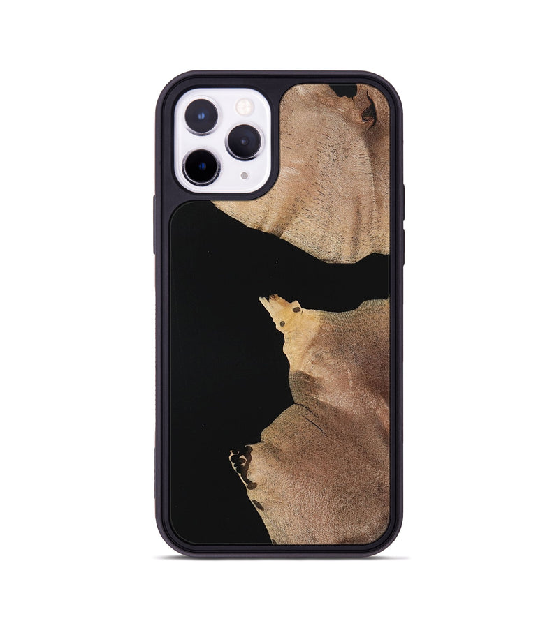 iPhone 11 Pro Wood Phone Case - Caitlin (Pure Black, 723922)