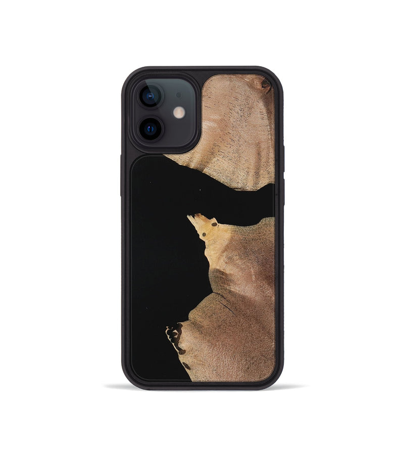 iPhone 12 mini Wood Phone Case - Caitlin (Pure Black, 723922)