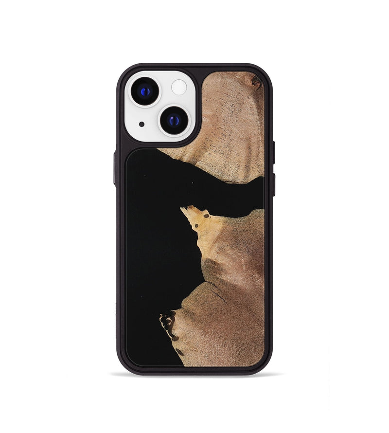 iPhone 13 mini Wood Phone Case - Caitlin (Pure Black, 723922)