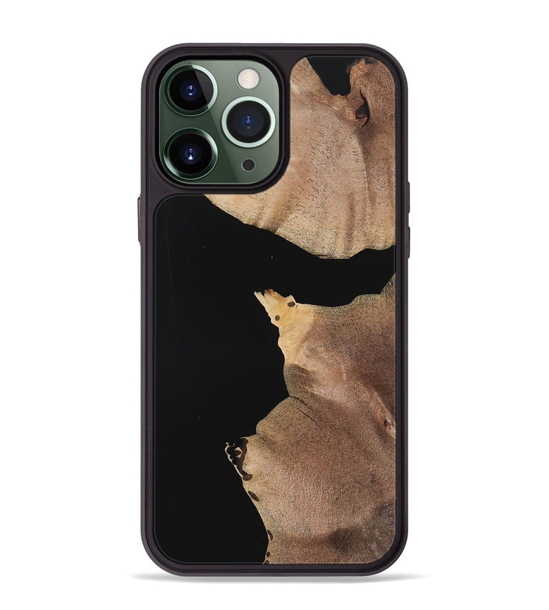 iPhone 13 Pro Max Wood Phone Case - Caitlin (Pure Black, 723922)