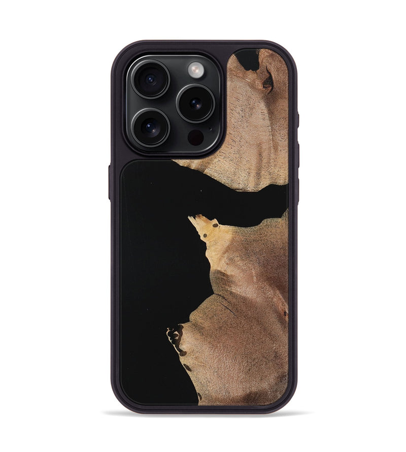 iPhone 15 Pro Wood Phone Case - Caitlin (Pure Black, 723922)