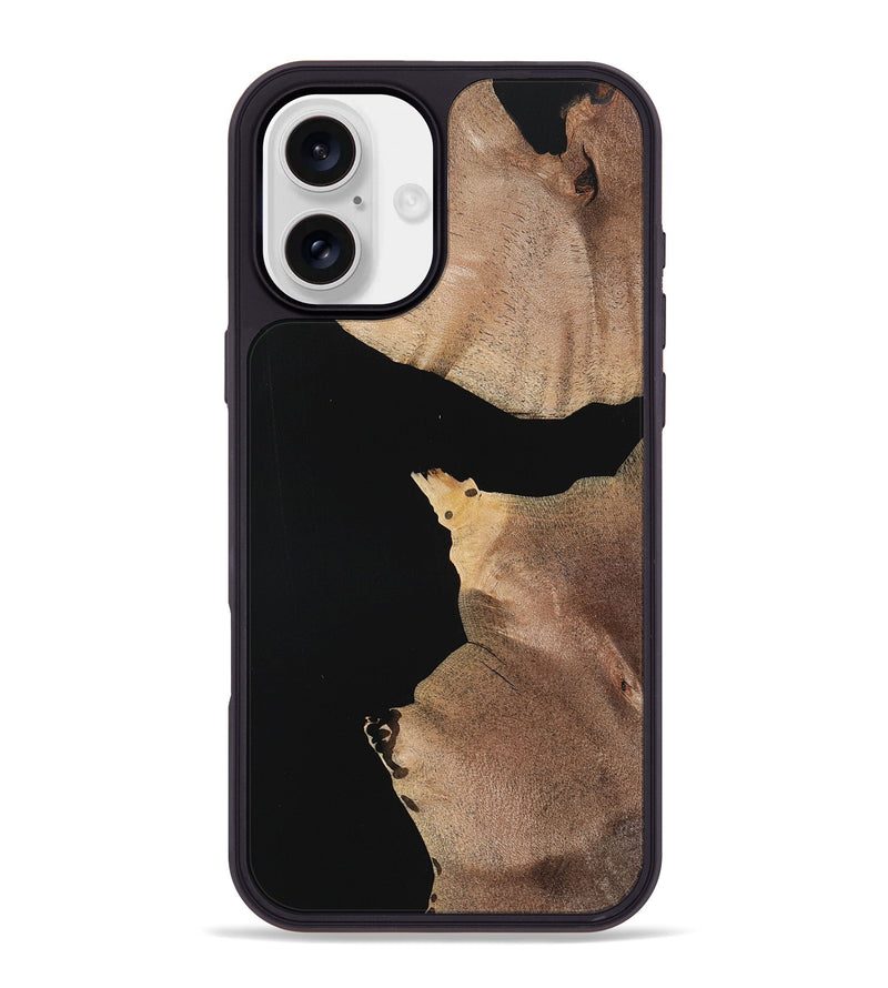 iPhone 16 Plus Wood Phone Case - Caitlin (Pure Black, 723922)