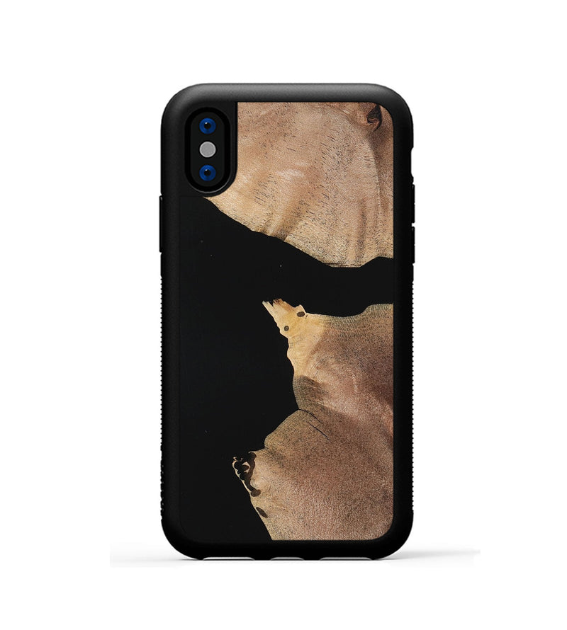 iPhone Xs Wood Phone Case - Caitlin (Pure Black, 723922)