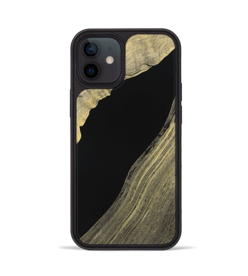 iPhone 12 Wood Phone Case - Dennis (Pure Black, 723924)