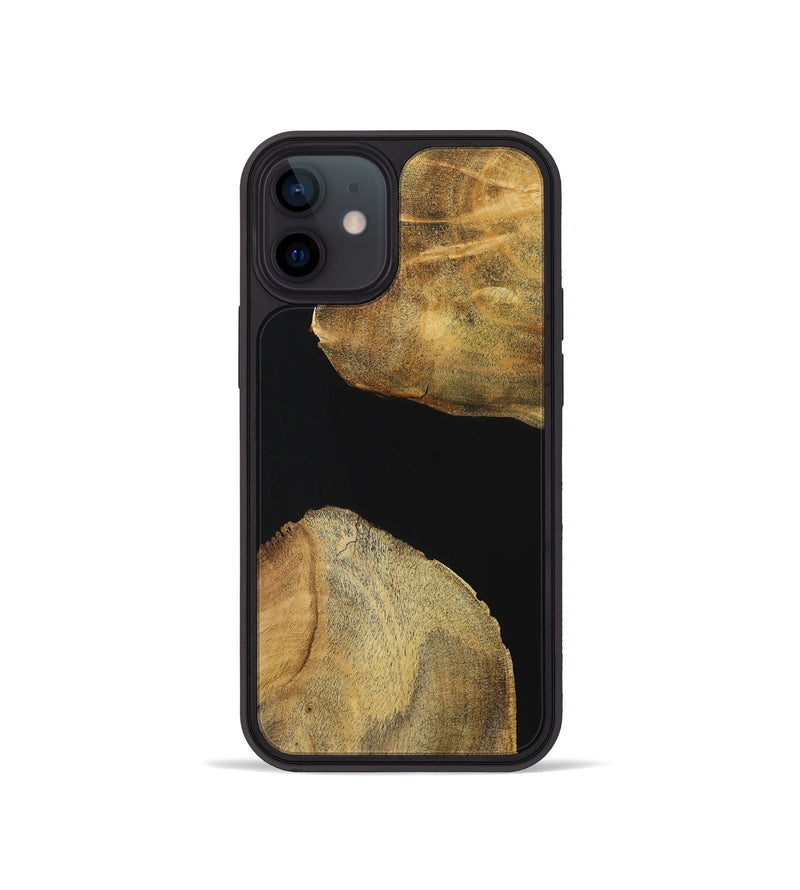 iPhone 12 mini Wood Phone Case - Bill (Pure Black, 723927)