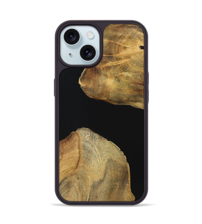 iPhone 15 Wood Phone Case - Bill (Pure Black, 723927)