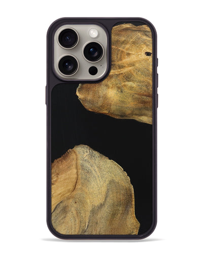 iPhone 15 Pro Max Wood Phone Case - Bill (Pure Black, 723927)