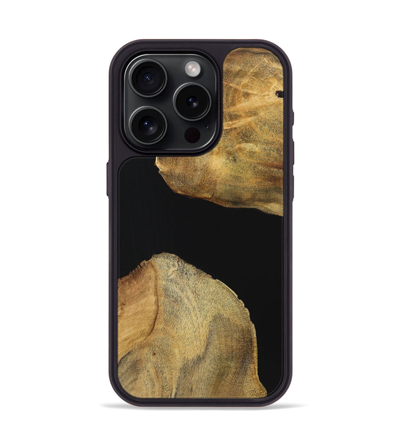 iPhone 15 Pro Wood Phone Case - Bill (Pure Black, 723927)