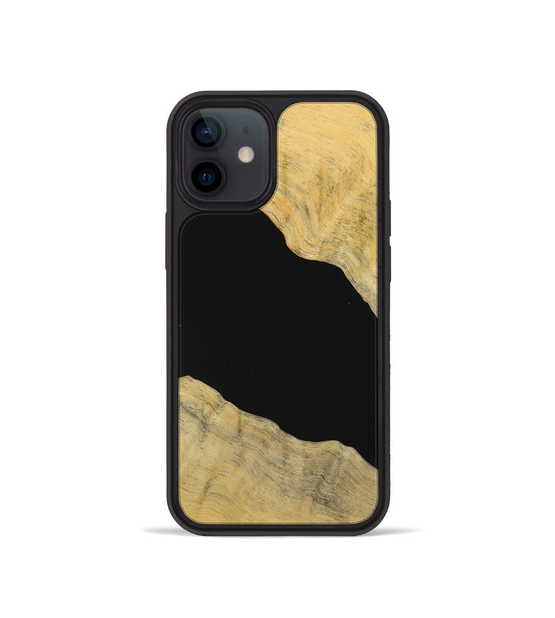 iPhone 12 mini Wood Phone Case - Rebekah (Pure Black, 723933)