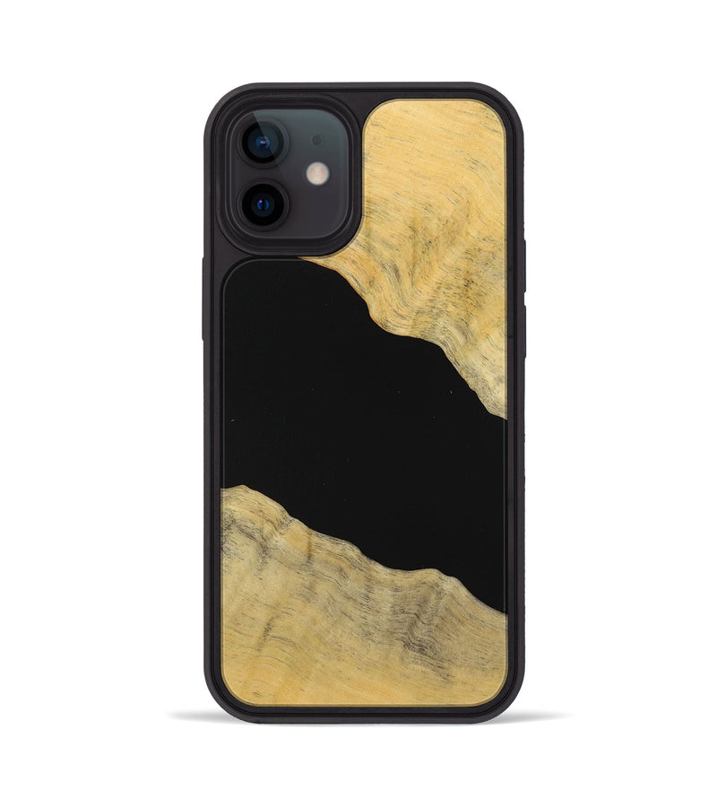 iPhone 12 Wood Phone Case - Rebekah (Pure Black, 723933)