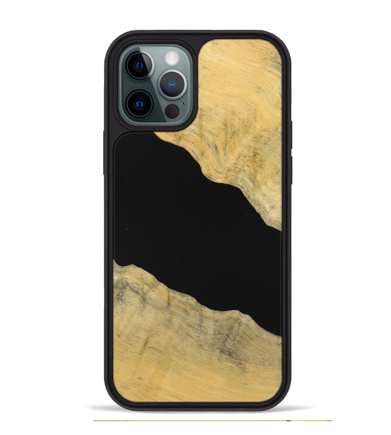 iPhone 12 Pro Max Wood Phone Case - Rebekah (Pure Black, 723933)