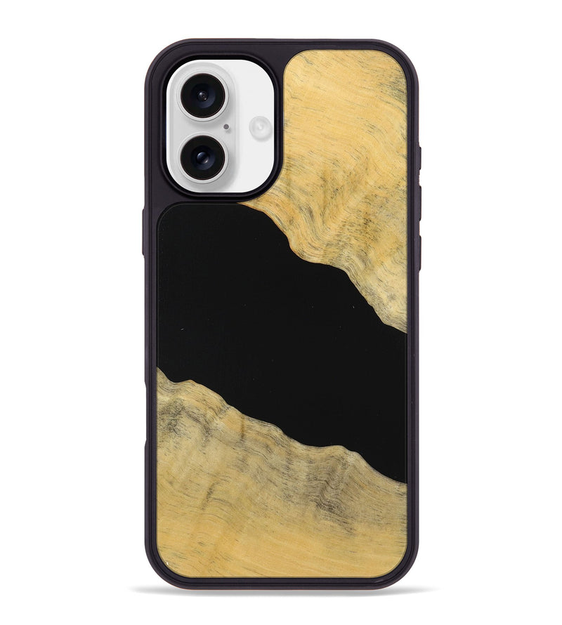 iPhone 16 Plus Wood Phone Case - Rebekah (Pure Black, 723933)