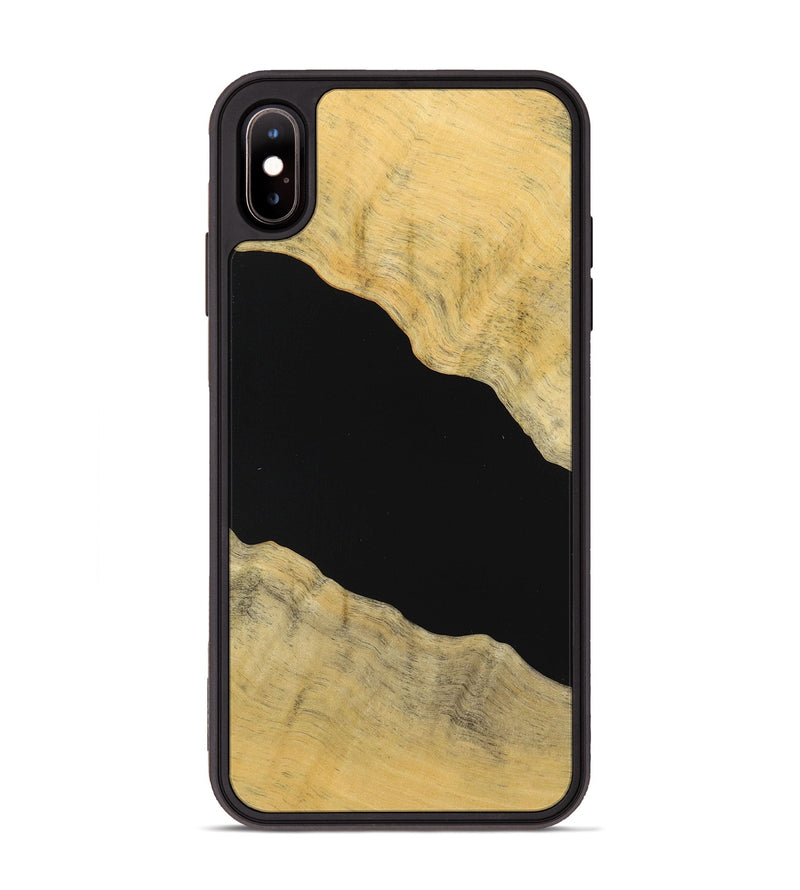 iPhone Xs Max Wood Phone Case - Rebekah (Pure Black, 723933)