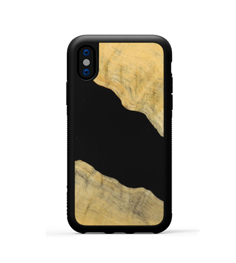 iPhone Xs Wood Phone Case - Rebekah (Pure Black, 723933)