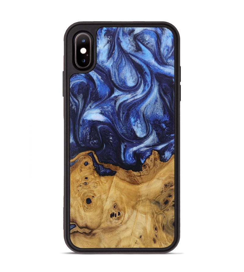 iPhone Xs Max Wood Phone Case - Sara (Blue, 723951)