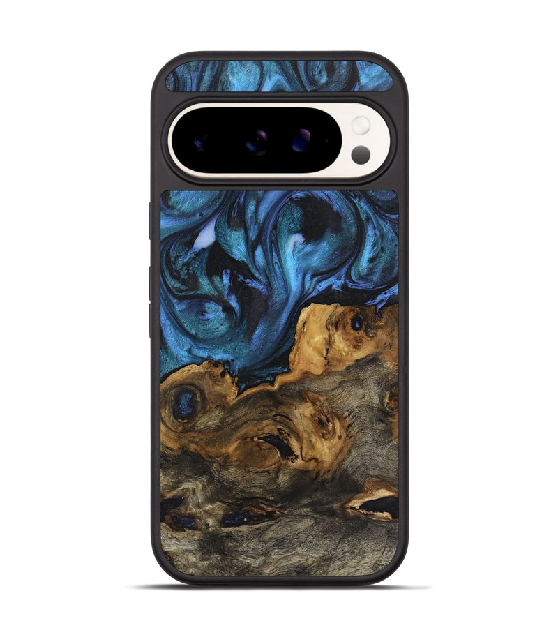 Pixel 9 Wood Phone Case - Tricia (Blue, 723952)