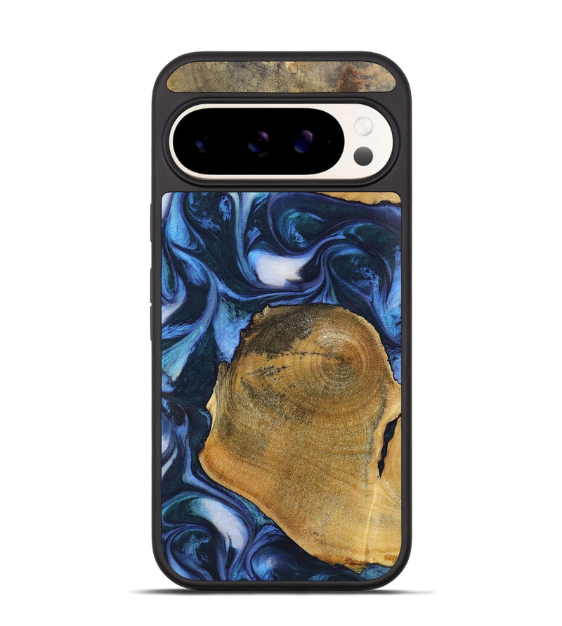 Pixel 9 Wood Phone Case - Angelica (Blue, 723958)