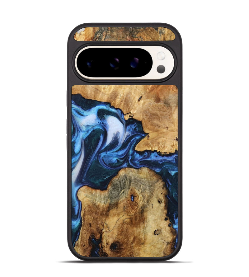 Pixel 9 Wood Phone Case - Ariella (Blue, 723959)