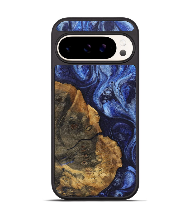 Pixel 9 Wood Phone Case - Candice (Blue, 723963)