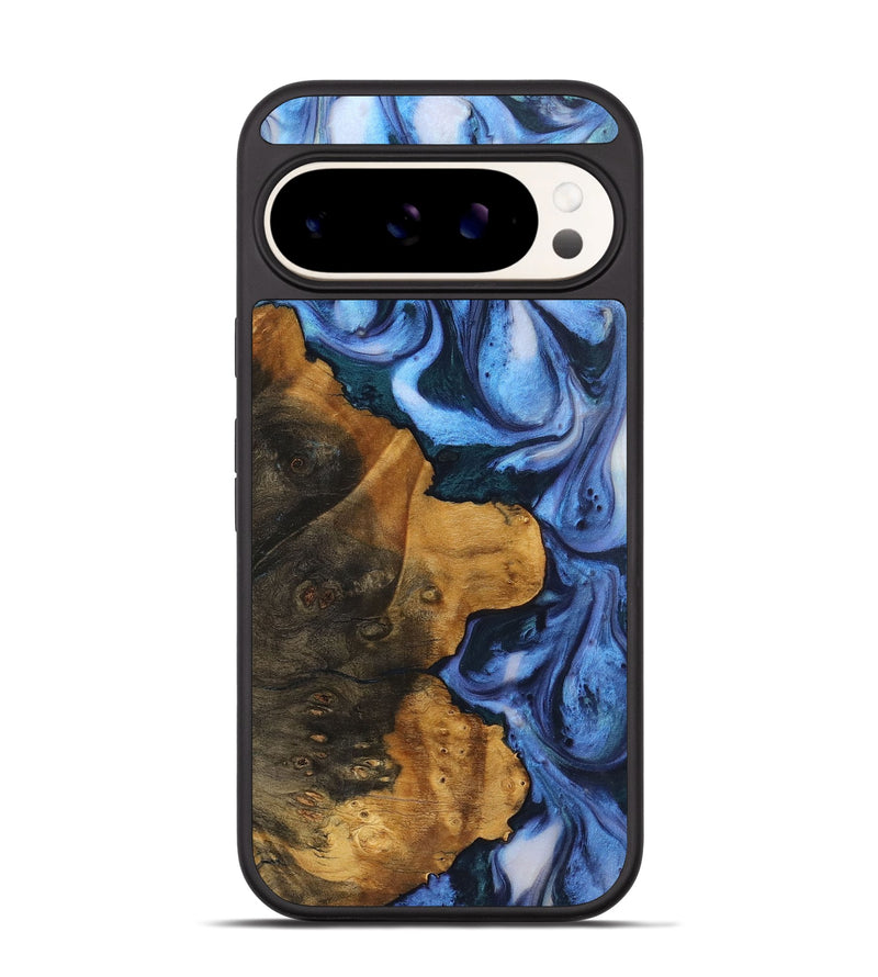 Pixel 9 Wood Phone Case - Lola (Blue, 723965)