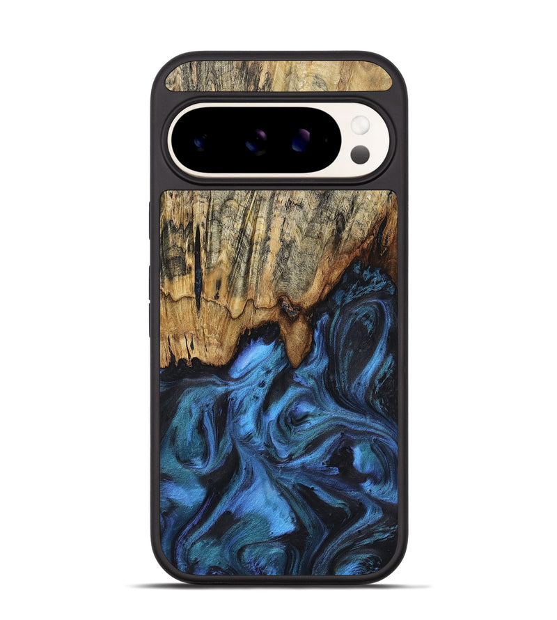 Pixel 9 Wood Phone Case - Raven (Blue, 724034)