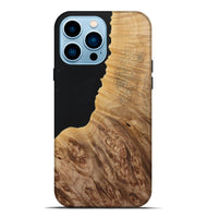 iPhone 14 Pro Max Wood Live Edge Phone Case - Ayla (Pure Black, 724074)