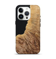 iPhone 15 Pro Wood Live Edge Phone Case - Ayla (Pure Black, 724074)