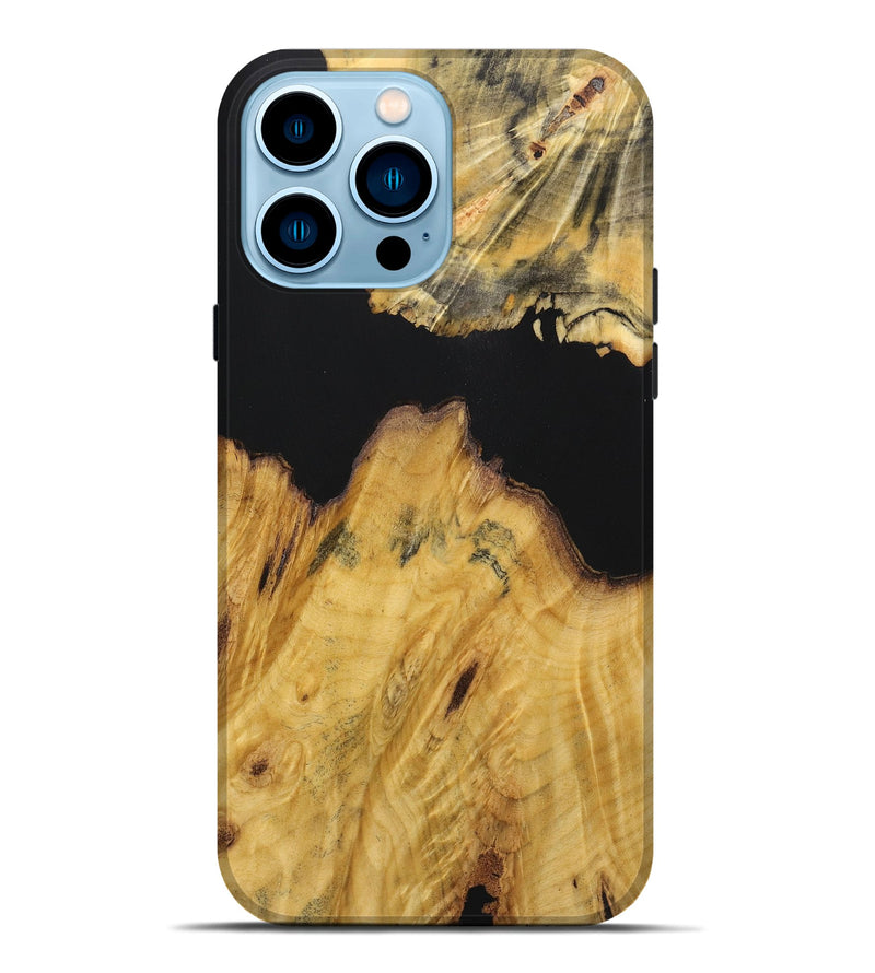 iPhone 14 Pro Max Wood Live Edge Phone Case - Maximus (Pure Black, 724076)