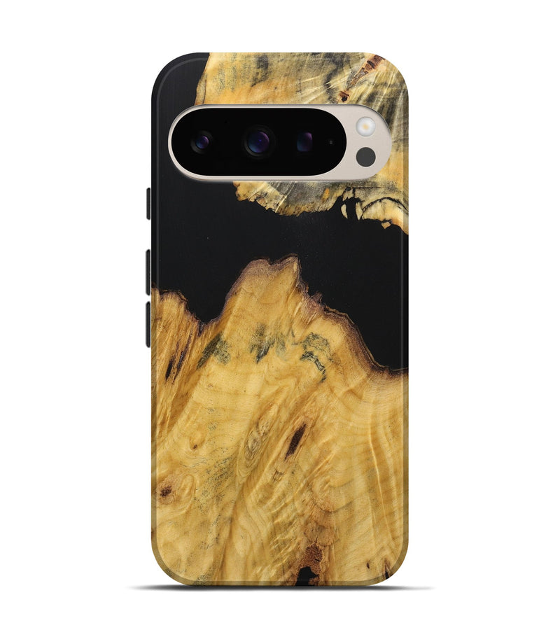 Pixel 9 Pro Wood Live Edge Phone Case - Maximus (Pure Black, 724076)