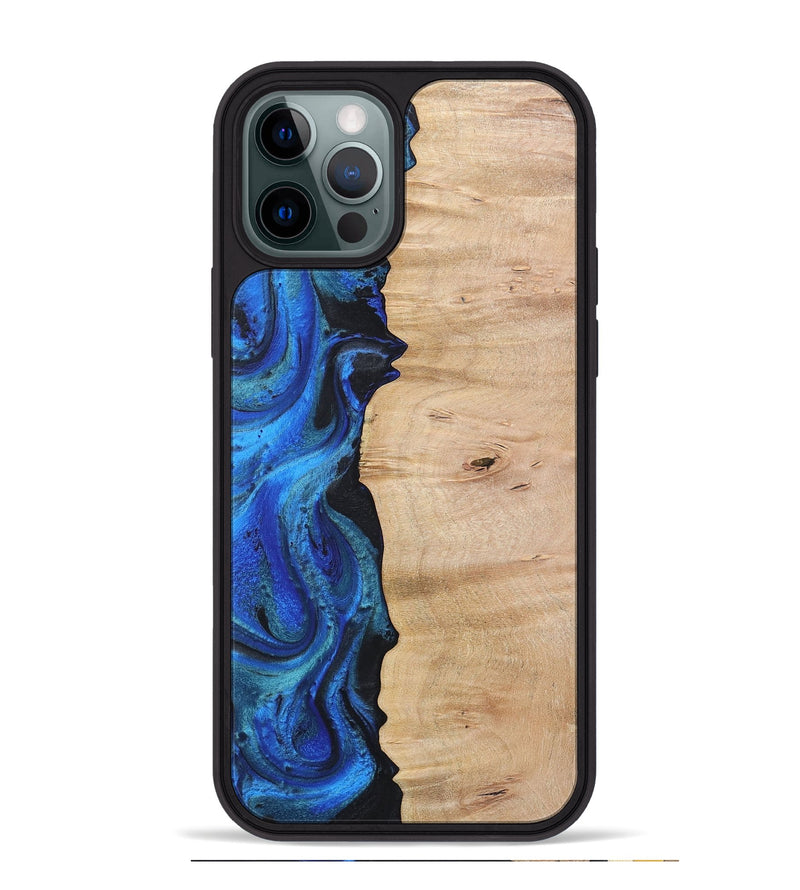 iPhone 12 Pro Max Wood Phone Case - Antoinette (Blue, 724109)