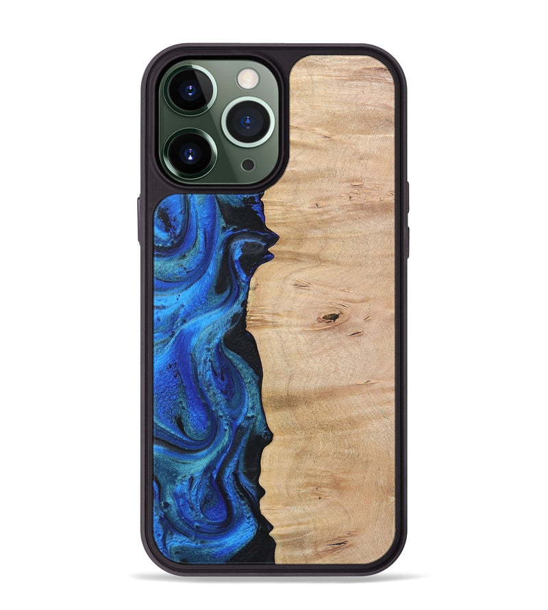 iPhone 13 Pro Max Wood Phone Case - Antoinette (Blue, 724109)