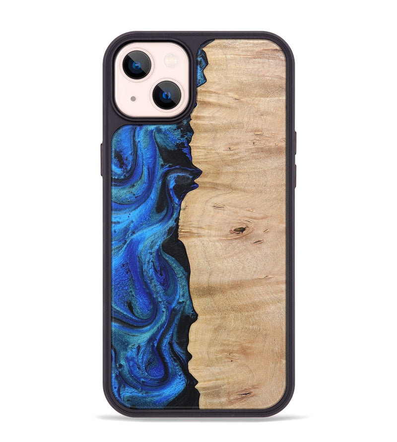 iPhone 14 Plus Wood Phone Case - Antoinette (Blue, 724109)