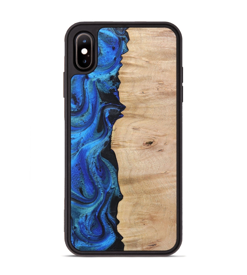 iPhone Xs Max Wood Phone Case - Antoinette (Blue, 724109)