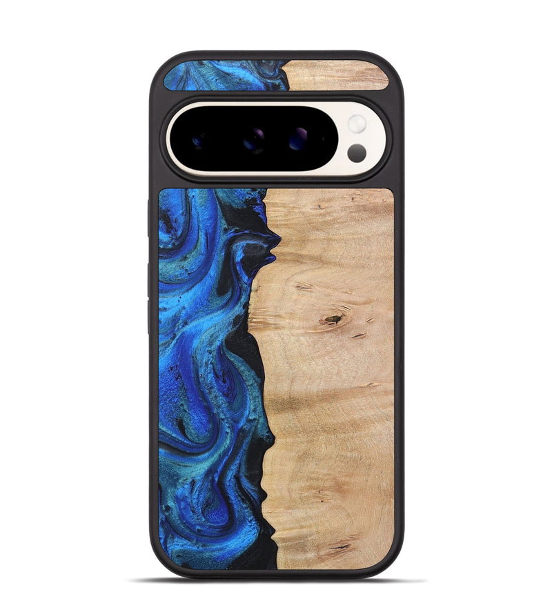 Pixel 9 Wood Phone Case - Antoinette (Blue, 724109)