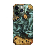 iPhone 13 Pro Wood Live Edge Phone Case - Maeve (Green, 724117)